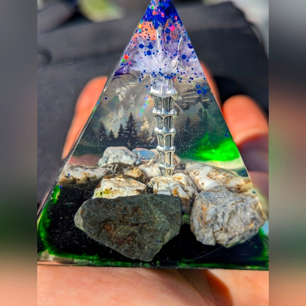 Resin sword in the stone pyramid